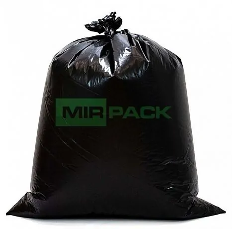 Мешки для мусора 240 литров, 90 мкм, ПВД, в пачках 50 шт, черные - Вид 1